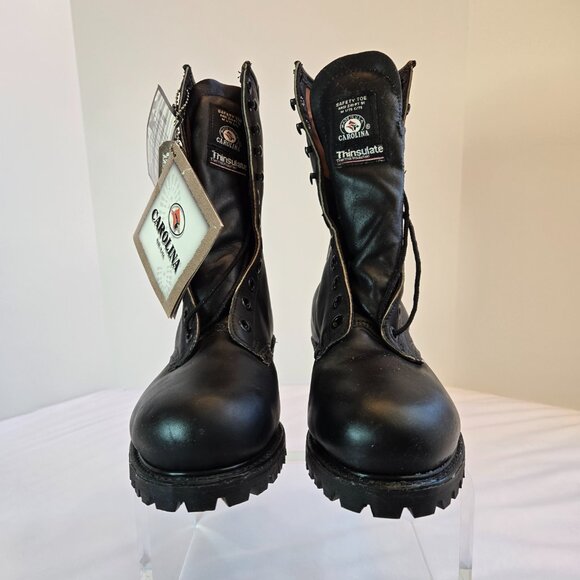 Vintage CAROLINA Men Sub Zero Leather Boots/Steel Toe Logger Boot Sz: 9.5E Black - Picture 6 of 10